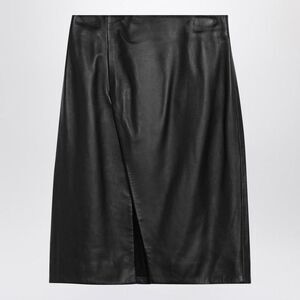 LOULOU STUDIO Faux Leather Wrap Midi Skirt Women BLACK Skirts